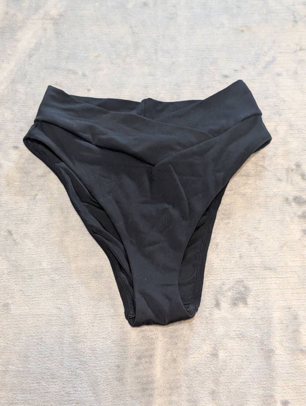 Aerie American Eagle size S Black High Cut Crossover Cheeky Bikini Bottoms Swim